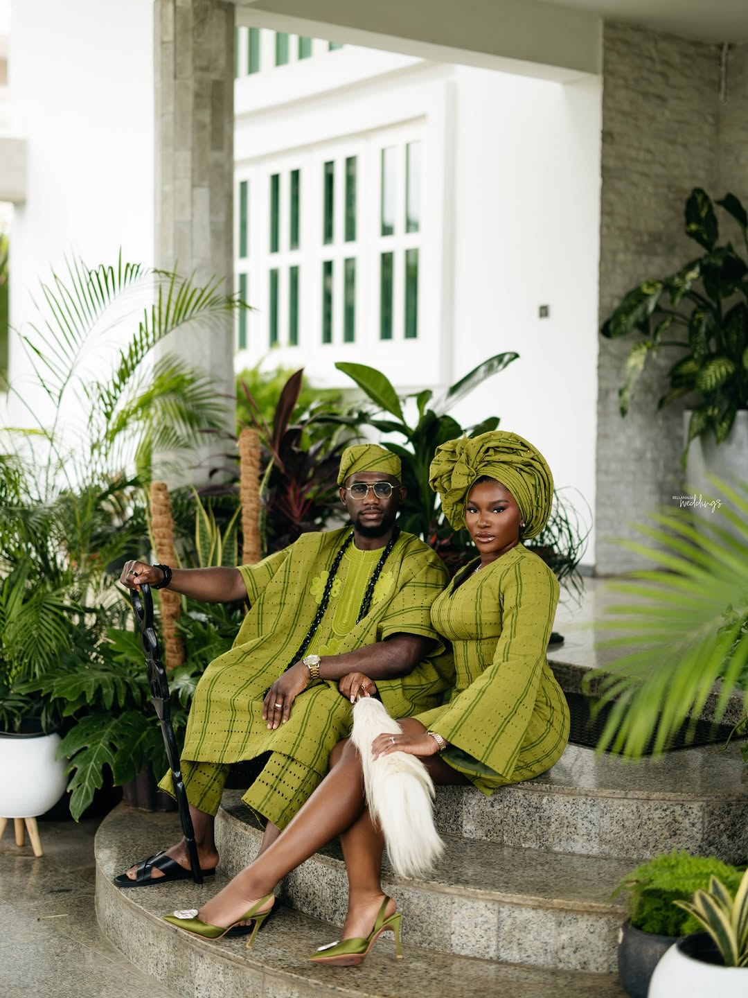 A Nigerian couple in a pre-wedding shoot